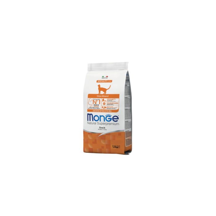 Сухий корм для кішок Monge Cat Sterilised з качкою 1.5 кг (8009470011952)
