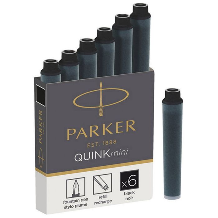 Чорнило для пір'яних ручок Parker Картриджі Quink Mini /6шт чорний (11 510BK)