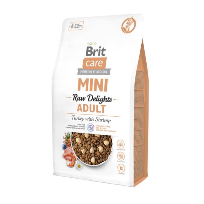Сухий корм для собак Brit Care Mini Raw Delights Turkey with Shrimp для малих порід 2 кг (8595602571321)